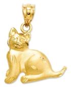 14k Gold Charm, Cat Charm