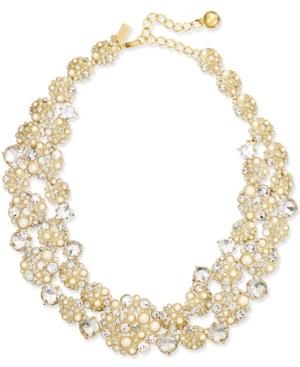 Kate Spade New York Gold-tone Imitation Pearl And Crystal Collar Necklace
