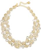 Kate Spade New York Gold-tone Imitation Pearl And Crystal Collar Necklace