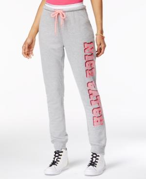 Material Girl Active Juniors' Glitter-trim Graphic Sweatpants, Only At Macy's