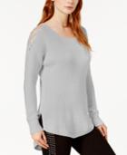 Bar Iii High-low Cold-shoulder Sweater, Created For Macy's