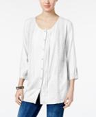 Jm Collection Petite Embroidered Top, Only At Macy's