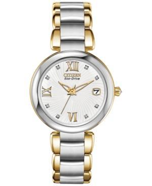 Citizen Women's Marne Eco-drive Diamond Accent Two-tone Stainless Steel Bracelet Watch 33mm Eo1114-52a
