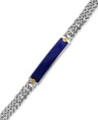 Effy Men's Lapis Lazuli Link Bracelet (44x8mm) In Sterling Silver And 18k Gold-plate