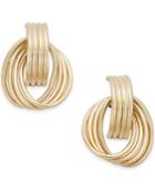 Twirled Door Knocker Earrings In 14k Gold