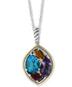 Effy Multi-gemstone 18 Pendant Necklace (4-5/8 Ct. T.w.) In Sterling Silver & 18k Gold