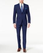 Perry Ellis Men's Slim-fit Stretch Bright Blue Check Suit
