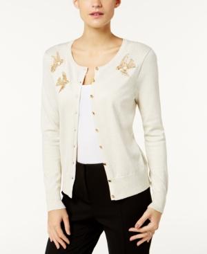 Charter Club Embroidered Birds Cardigan, Created For Macy's