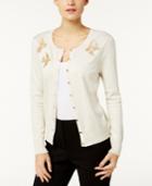 Charter Club Embroidered Birds Cardigan, Created For Macy's