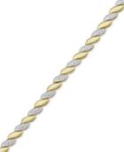Diamond Accent San Marco Link Bracelet In Gold Over Silver-plated Brass