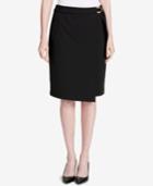 Calvin Klein Buckled Faux-wrap Skirt
