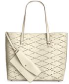 Dkny Marley Diamond-perforated Large Tote, Created For Macy's