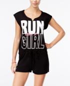Material Girl Active Juniors' Graphic Romper, Only At Macy's