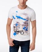 Guess Men's Splatter Graphic-print Cotton T-shirt
