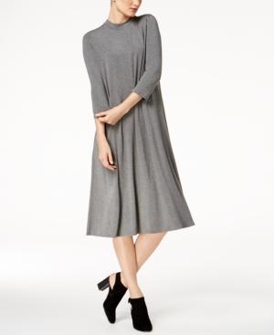 Eileen Fisher Tencel Blend Mock-neck A-line Dress