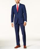 Kenneth Cole Reaction Men's Slim-fit Cobalt Tonal Grid Techni-cole Suit