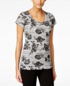 Style & Co. Sport Floral Printed T-shirt, Only At Macy's