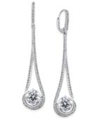 Danori Silver-tone Pave Crystal Flow Linear Earrings, Only At Macy's