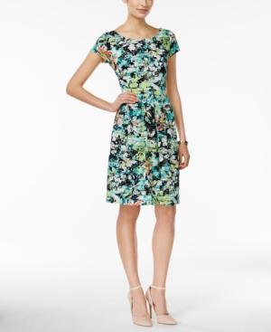 Ronni Nicole Cap-sleeve Printed Lace A-line Dress