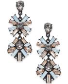 I.n.c. Large Black-tone Neutral Crystal Double Drop Earrings, 2, Created For Macy's