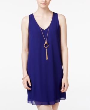 Bcx Juniors' Ruffled-back Necklace Shift Dress A Macy's Exclusive