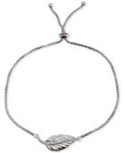 Giani Bernini Cubic Zirconia Leaf Adjustable Slider Bracelet In Sterling Silver, Created For Macy's