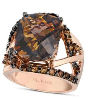 Le Vian Smokey Quartz Gladiator Ring (8-1/4 Ct. T.w.) In 14k Rose Gold
