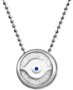 Alex Woo Textured & Enamel Evil Eye 16 Pendant Necklace In Sterling Silver
