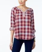 Style & Co Cotton Plaid Top, Only At Macy's