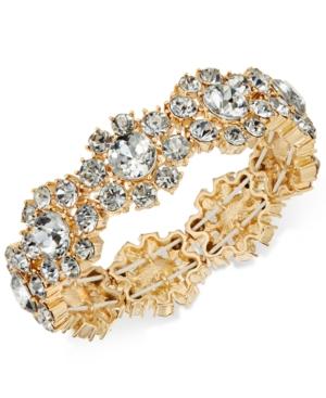 Charter Club Gold-tone Crystal Flower Stretch Bracelet, Created For Macy's