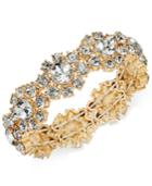 Charter Club Gold-tone Crystal Flower Stretch Bracelet, Created For Macy's