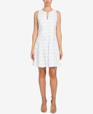 Cece Cotton Emroidered Fit & Flare Dress