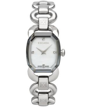 Escada Women's Swiss Charlene Ii Diamond Accent Stainless Steel Link Bracelet Watch 25x22mm Iww-e2605011