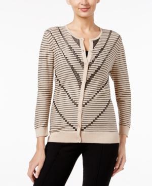 August Silk Printed Contrast Ribbed Trim Cardigan