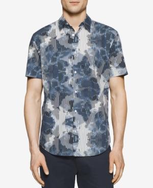 Calvin Klein Men's Reverse Print Striped Short-sleeve Shirt