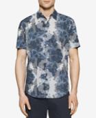 Calvin Klein Men's Reverse Print Striped Short-sleeve Shirt