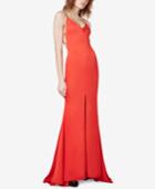 Fame And Partners Strappy-back Fishtail Slit Gown