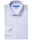 Vince Camuto Slim-fit Blue Dobby Stripe Dress Shirt