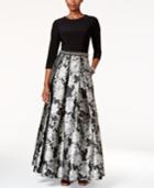 Alex Evenings Embellished Floral-print Ball Gown