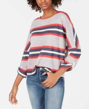 Self Esteem Juniors' Striped Waffle-textured Top