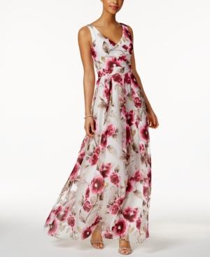 Betsy & Adam Petite Floral-print Gown
