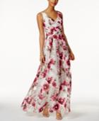 Betsy & Adam Petite Floral-print Gown