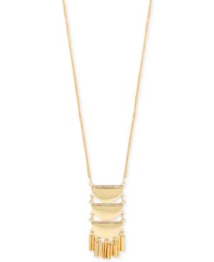 Inc International Concepts Gold-tone Half-moon Pave Long Pendant Necklace, Only At Macy's
