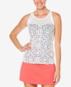 Pga Tour Printed Mesh-trimmed Racerback Tank Top
