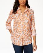 Charter Club Floral-print Linen Shirt, Only At Macy's