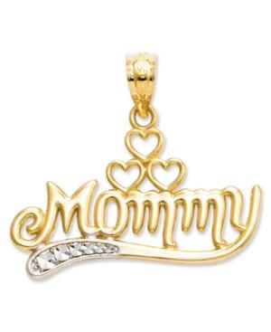 14k Gold And Sterling Silver Charm, Mommy Charm