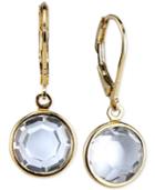 2028 Gold-tone Faceted Clear Crystal Drop Earrings