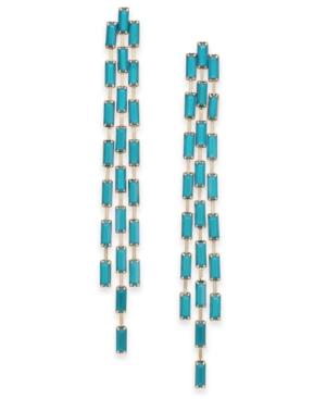 Thalia Sodi Gold-tone Stone Triple-row Linear Drop Earrings, Created For Macy's