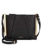 Calvin Klein Leather Crossbody With Metal Trim