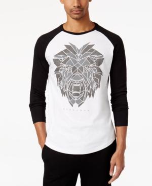 Sean John Men's Metallic Lion-print Raglan-sleeve T-shirt